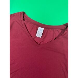 Time and Tru Burgundy‎ Maternity V Neck T Shirt Top Size L/G (12-14)
